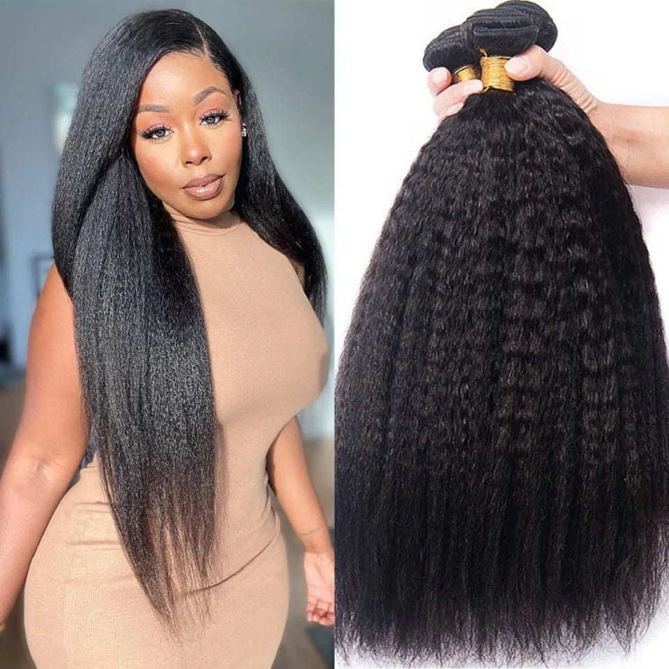 Kinky Straight Human Hair Bundles