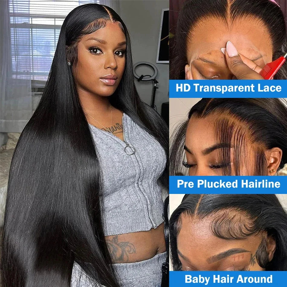 Straight Lace Frontal Human Hair Wigs 