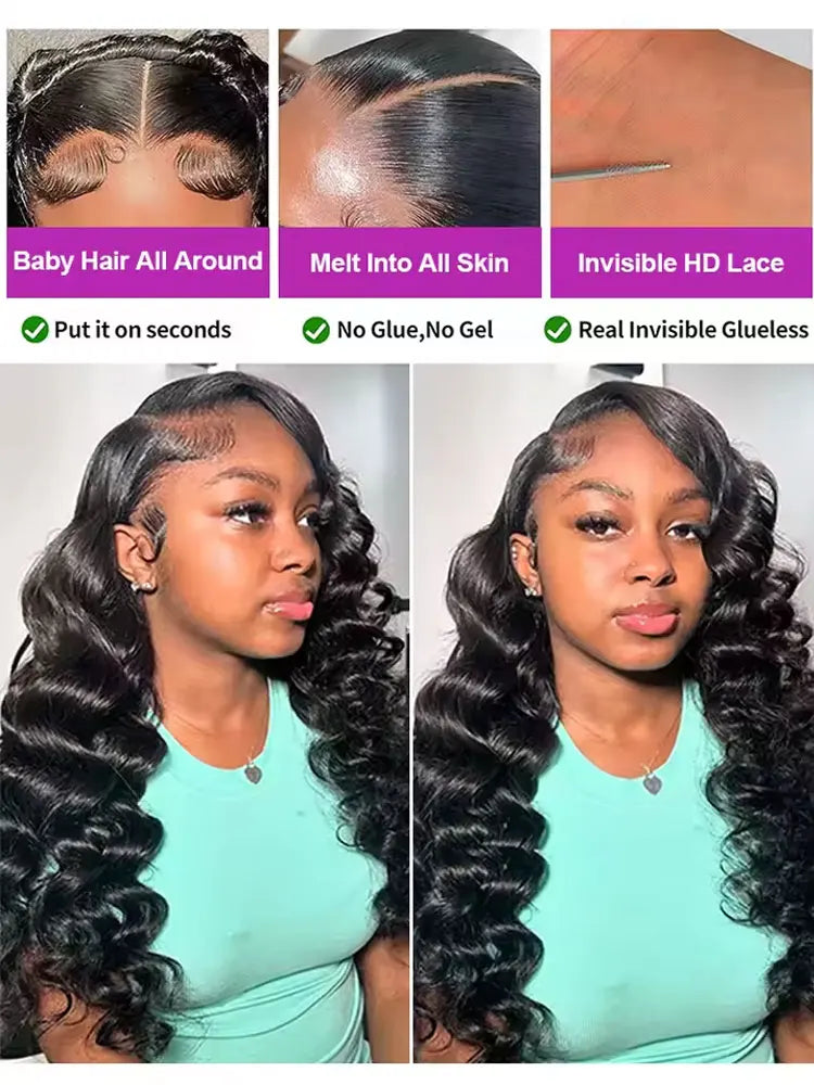 Gluless Deep Wave Human Hair