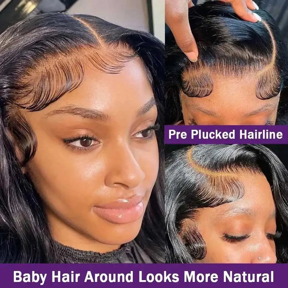 Glueless Pre Plucked Black Wig