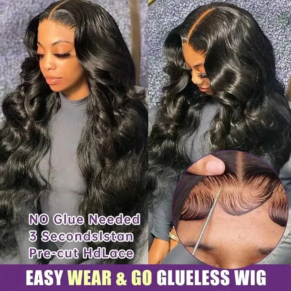 Glueless Pre Plucked Black Wig