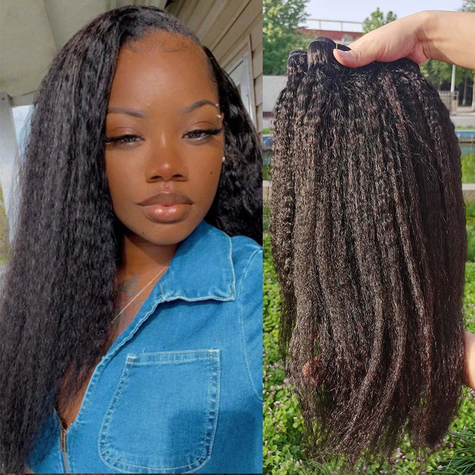Kinky Straight Human Hair Bundles