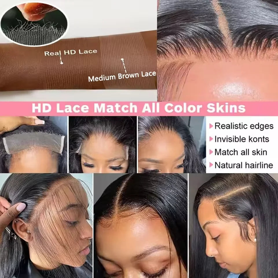Straight Lace Frontal Human Hair Wigs 