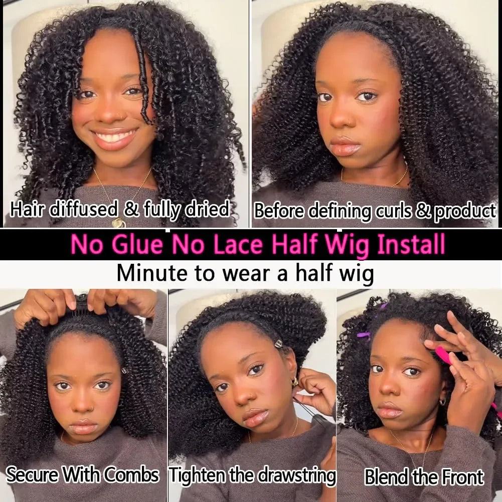Half human hair wig