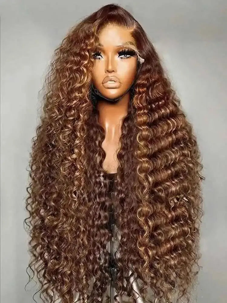 Chocolate Brown Deep Wave Frontal Wig