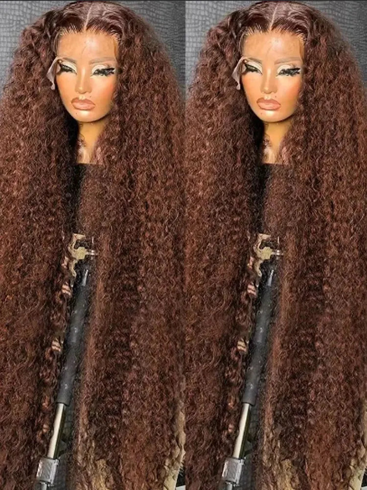 Chocolate Brown Deep Wave Frontal Wig
