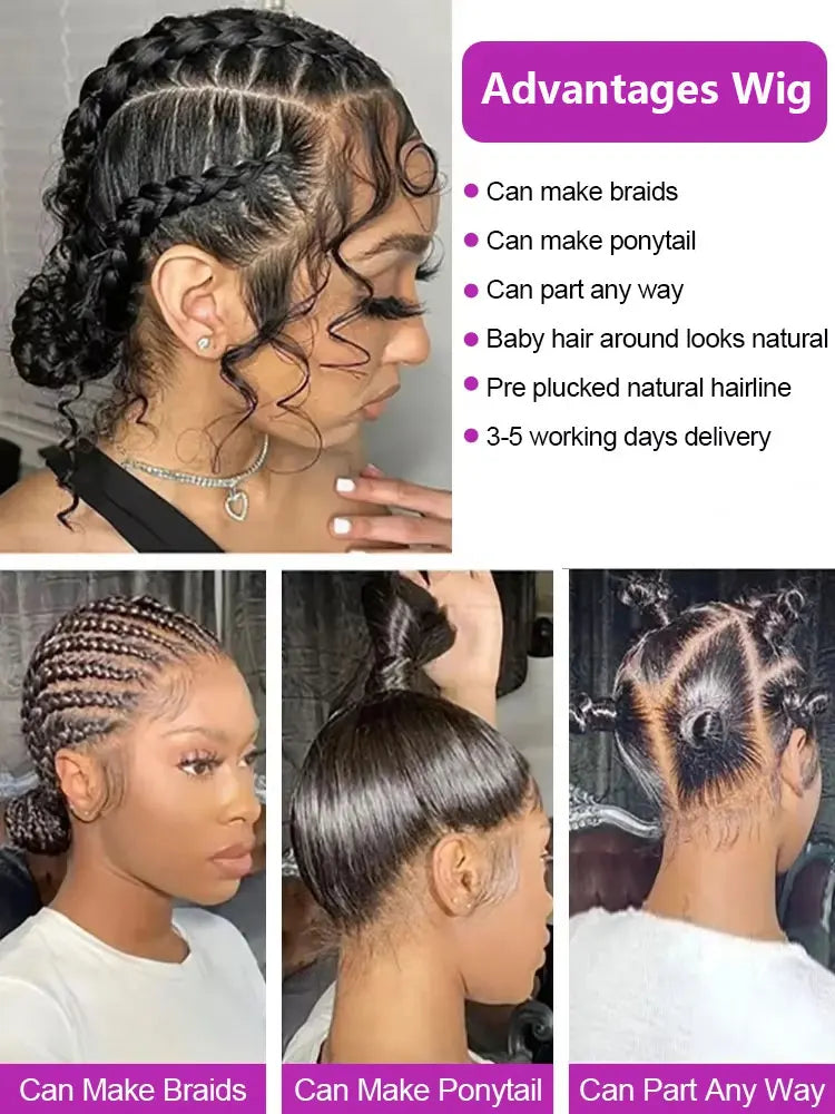 Kinky Straight Glueless Wigs